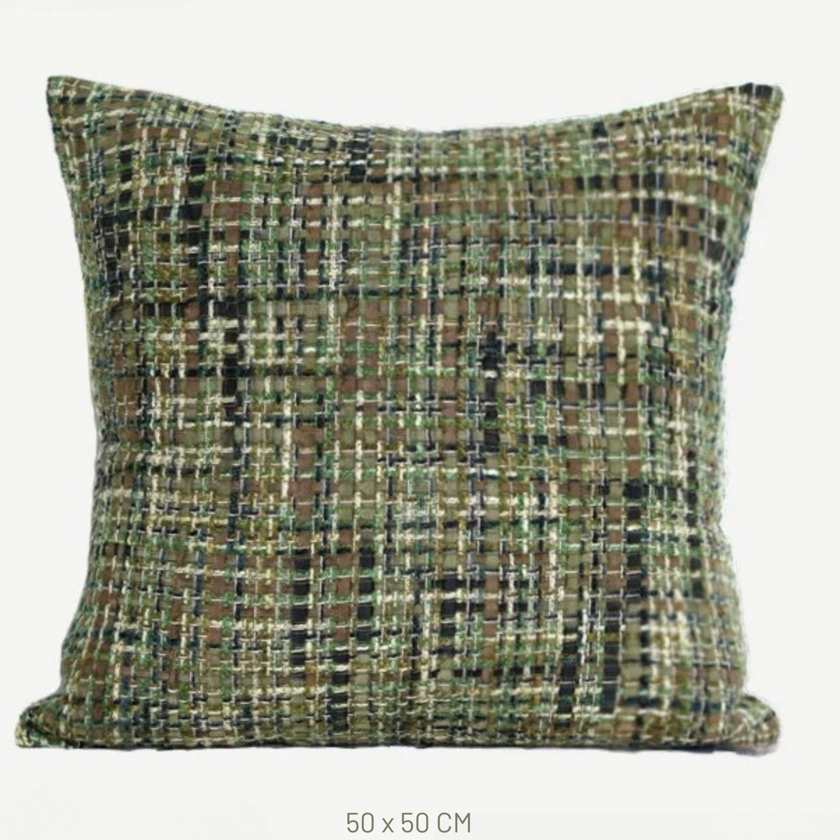 Textured pillow with color swatch on a white background, featuring Beacon Home Store branding.