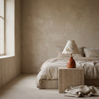 Lily of the Valley table lamp in a wide room view